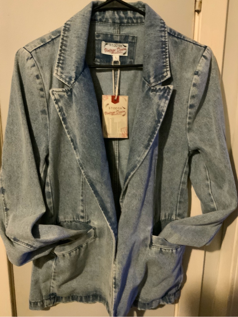 Vintage Denim Light Blue Denim Blazer